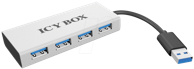 ICY BOX USB hub IB-AC6104, USB-A, 4x USB-A 3.0, srebrni