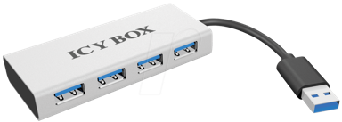 ICY BOX USB hub IB-AC6104, USB-A, 4x USB-A 3.0, srebrni