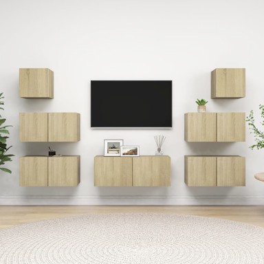 7-dijelni set TV ormarića boja hrasta sonome od iverice