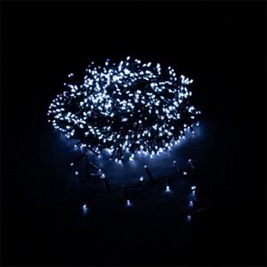 LED lampice compact, 1500 LED, 33 m, hladna bijela, adapter, IP44, treperenje