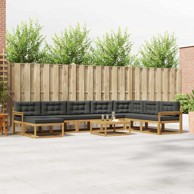 Set vanjskih sofa, 9-dijelni, antracit