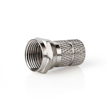 NEDIS konektor F ravni muški na navoj 75 Ohm, kabel 7 mm, 5 kom.