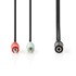 NEDIS Stereo audio adapter kabel 3,5 mm ženski - 2x 3,5 mm muški, pozlaćeni, 0,12 m