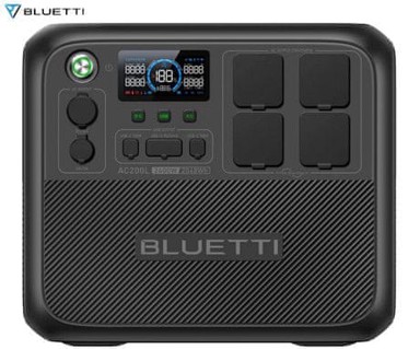 BLUETTI Prijenosna stanica za punjenje AC200L 2400 W, baterija 2048 Wh, BMS sustav, crna