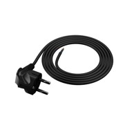 Priključni kabel 1,5 m s kutnim utikačem 3X0,75 mm² crni kabel za napajanje