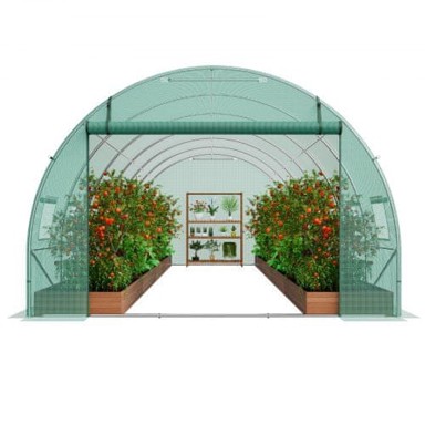 VEVOR Staklenik tunel za hodanje, 590 x 295 x 198 cm, zeleni