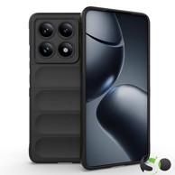 Silikonska Wave maskica za Xiaomi 14T Pro Crna