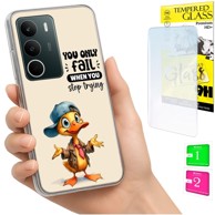 Maskica za Realme C71, s foto tiskom, s mačkom, sa zaštitnim staklom 9H