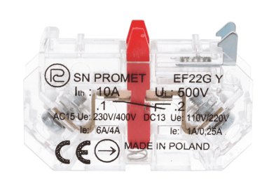 PROMET EF22GY kontaktni element za upravljačke tipke serije NEF22 i NEK22M W0-Ł EF22GY