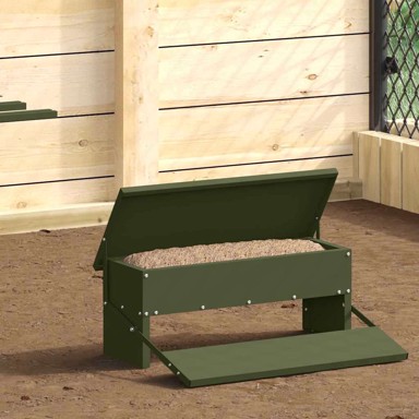 Feeder hranilica za piliće s nogom, maslinasto zelena, 48,5 × 39,5 × 19 cm