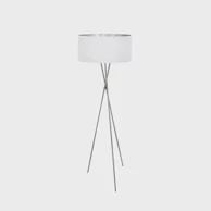 EGLO Stajaća lampa 1xe27 v1515, nikl-mat/bijela/tekstil fondachelli 95539