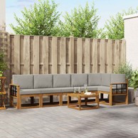 Set vanjskih sofa s jastukom 7 kom, prirodna i svijetlo siva