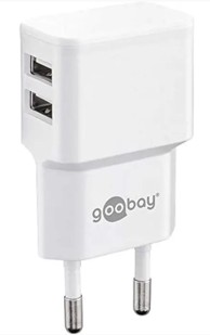 GOOBAY Punjač 44952, dual USB-A, 2.4A, bijeli