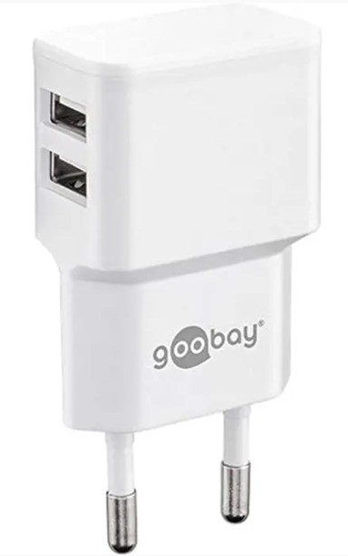 GOOBAY Punjač 44952, dual USB-A, 2.4A, bijeli