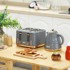 HOMESTAR Set za doručak, kuhalo i toster, 24.1 × 19.5 × 23.2 cm, siva