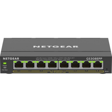 NETGEAR Switch GS308EPP, 8x Gigabit Ethernet