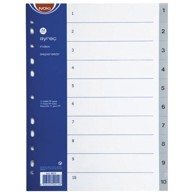 NOKI Plastična pregrada, A4, brojevi 1–10, siva