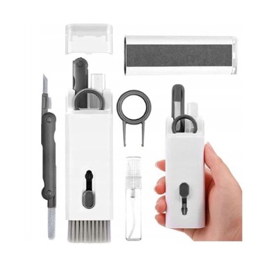 HURTEL Set za čišćenje slušalica i tipkovnice 7 u 1, sivi