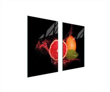 TMK Staklena zaštita za štednjak ili ploču za kuhanje 75x52, grapefruit