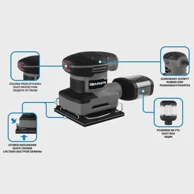 GRAPHITE Orbitalna brusilica, 240 W, podloga 110 × 100 mm