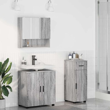 Set namještaja za kupaonicu s ladicama, 3 kom, sivi hrast sonoma