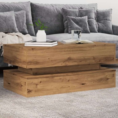 Stolić za kavu s LED svjetlima, hrast artisan, 90 x 50 x 40 cm