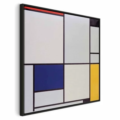 Slika Piet Mondrian – Tableau I, 80x80 cm, u crnom drvenom okviru