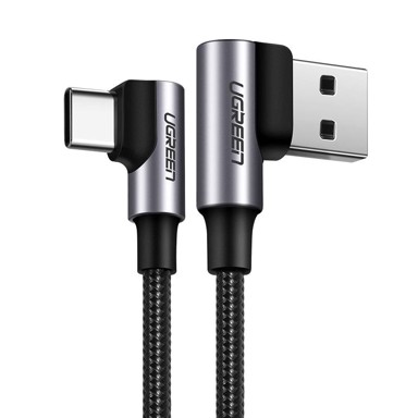 UGREEN Kutni USB kabel C US176, 3 A, 0,5 m, crni