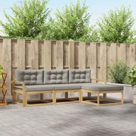 Set vanjskih sofa, 4 kom, poliester, bijelo-svjetlosiva