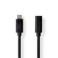 NEDIS USB kabel USB 3 2 gen 1 USB C muški USB C ženski 4K 60Hz 5 Gbps niklani 2 00 m okrugli PVC crni kutija