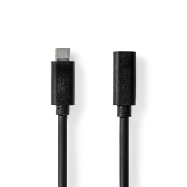 NEDIS USB kabel USB 3 2 gen 1 USB C muški USB C ženski 4K 60Hz 5 Gbps niklani 2 00 m okrugli PVC crni kutija