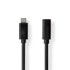 NEDIS USB kabel USB 3 2 gen 1 USB C muški USB C ženski 4K 60Hz 5 Gbps niklani 2 00 m okrugli PVC crni kutija