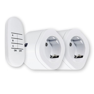 COMMEL Utikač utični s daljinskim 2-str, dohvat 30m