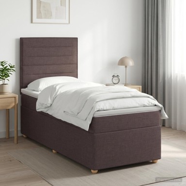 Boxspring krevet s madracem 90 x 190 cm, tkanina, tamnosmeđi