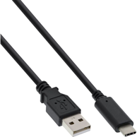INLINE USB-A na USB-C kabel 35737, USB 2.0, 0,3 m, crni
