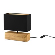 TRIO Crna/u prirodnoj boji stolna lampa s tekstilnim sjenilom (visina 30 cm) Woody 
