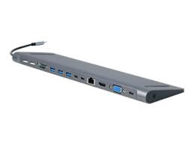 GEMBIRD USB hub A-CM-COMBO9-01 USB Type-C 9-in-1 multi-port adapter, space grey