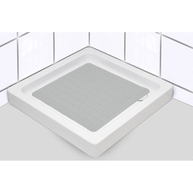 TENDANCE Podloga za tuš, gumena, svijetlo siva 53x53 cm