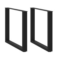 Noge stolića za kavu U-oblika 2 kom crne 90x(72-73) cm čelik