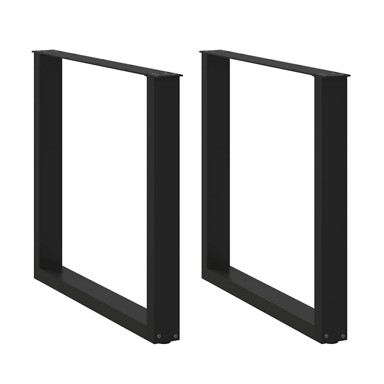 Noge stolića za kavu U-oblika 2 kom crne 90x(72-73) cm čelik