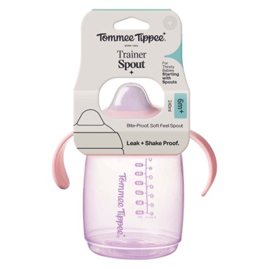 TOMMEE TIPPEE Čašica s usnikom i ručkama 240 ml, ružičasta  