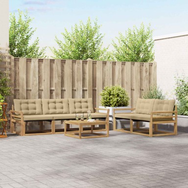 Set vanjskih sofa, 6-dijelni, 79 x 79 x 37 cm, bijela i bež