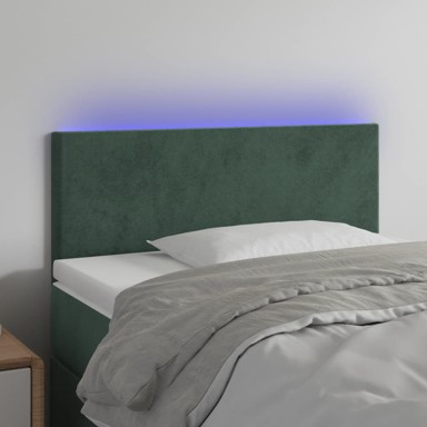 LED uzglavlje tamnozeleno 90x5x78/88 cm baršunasto