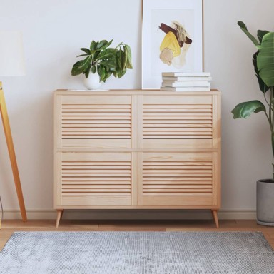 Vrata sa žaluzinama 4 kom od masivne borovine 39,5 x 59,4 cm