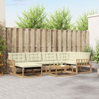 Set vanjskih sofa, 7 pcs, 79 x 79 x 37 cm, bijela i krem