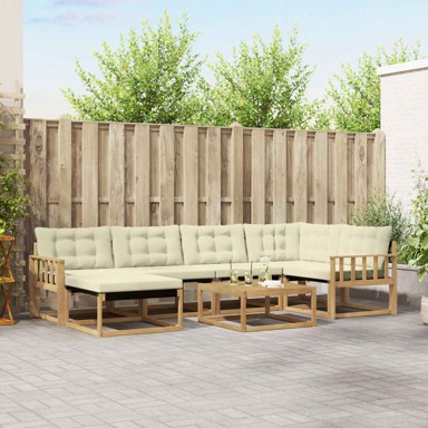 Set vanjskih sofa, 7 pcs, 79 x 79 x 37 cm, bijela i krem
