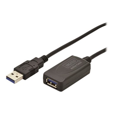 DIGITUS Aktivni USB 3.0 produžni kabel, USB-A M na USB-B Ž, 5 m