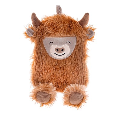 SASS & BELLE Smeđi termofor od mikropliša, 700 ml Highland Cow