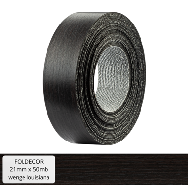 Melaminska rubna traka za namještaj s ljepilom, wenge Louisiana, 21 mm x 50 m