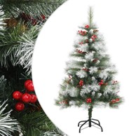 Umjetno božićno drvce sa šarkama, šiškama i bobicama, 120 cm